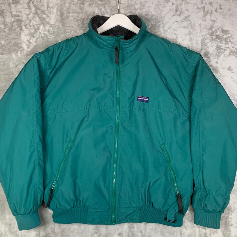 White Sierra Bomber Jacket VTG 90s Y2K Fleece Lined Nylon Teal Green Men L Retro